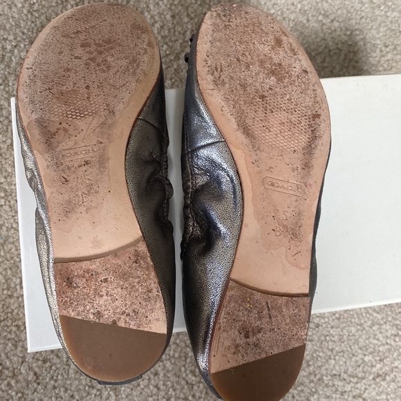 Coach Ariza Warm Pewter Leather Ballet Flats Size 7.5 - Picture 6 of 7